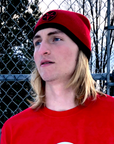 Godless Industries - The Red / Black Two Tone Knit Beanie