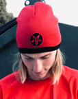Godless Industries - The Red / Black Two Tone Knit Beanie