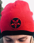 Godless Industries - The Red / Black Two Tone Knit Beanie