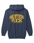 GODLESS GUTTER FUCK ORANGE LABEL LABEL ZIP-UP HOODIES