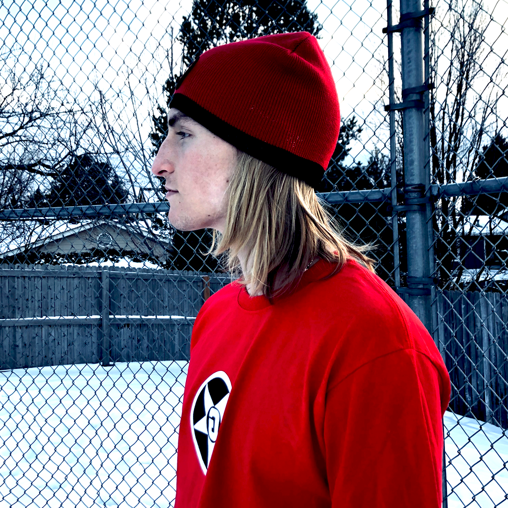 Godless Industries - The Red / Black Two Tone Knit Beanie