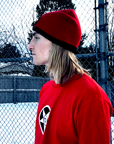 Godless Industries - The Red / Black Two Tone Knit Beanie