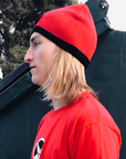 Godless Industries - The Red / Black Two Tone Knit Beanie