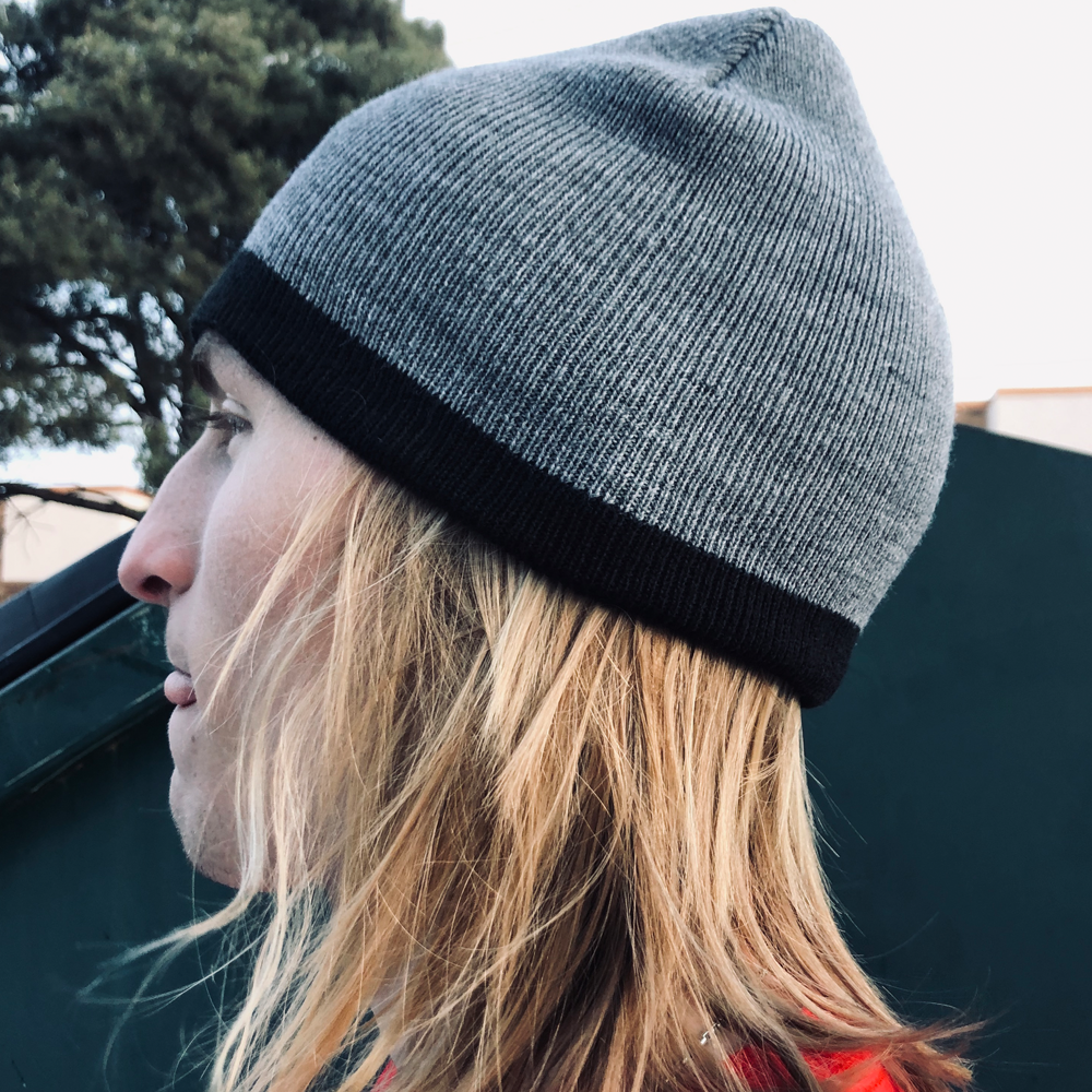 Godless Industries - The Grey / Black Two Tone Knit Beanie