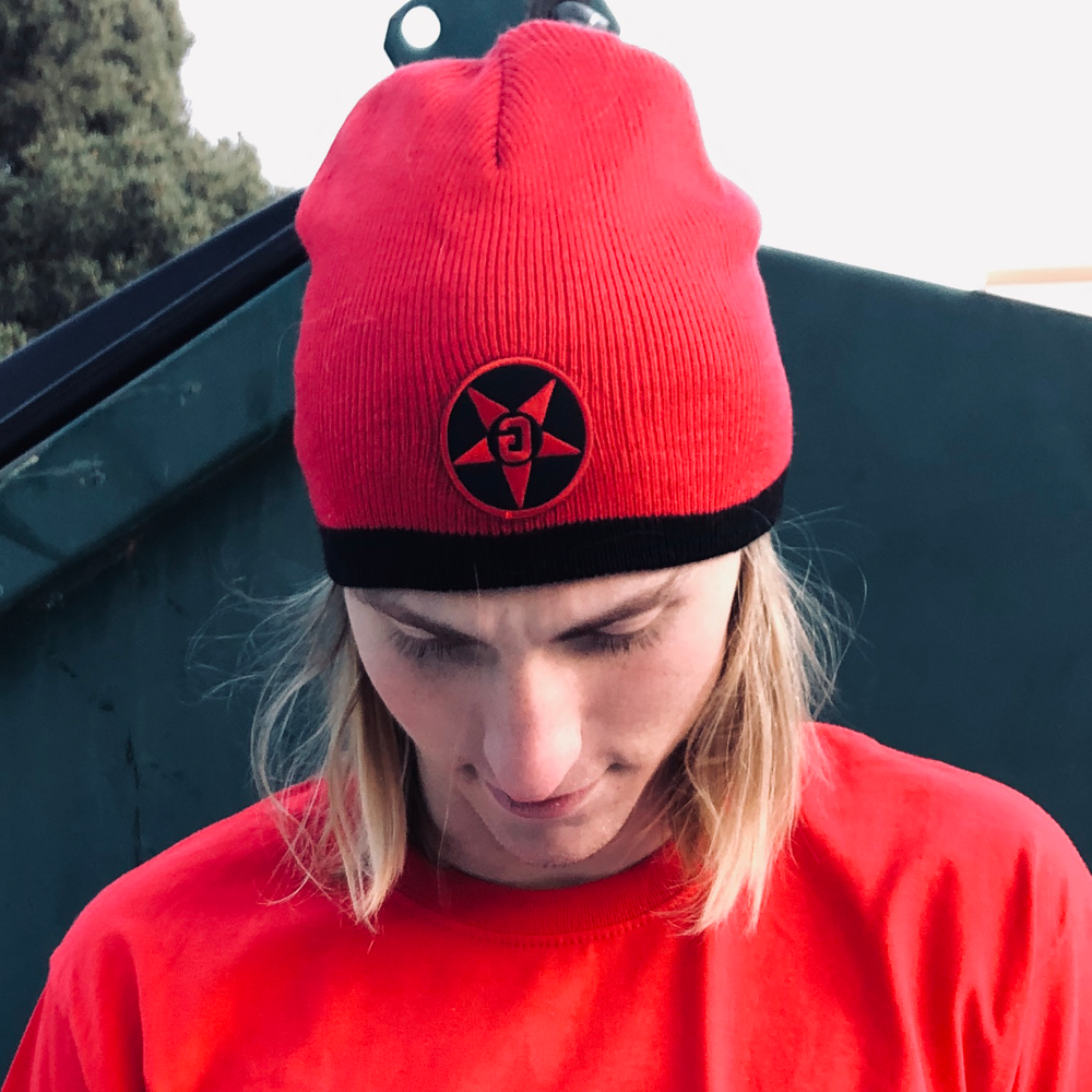 Godless Industries - The Red / Black Two Tone Knit Beanie