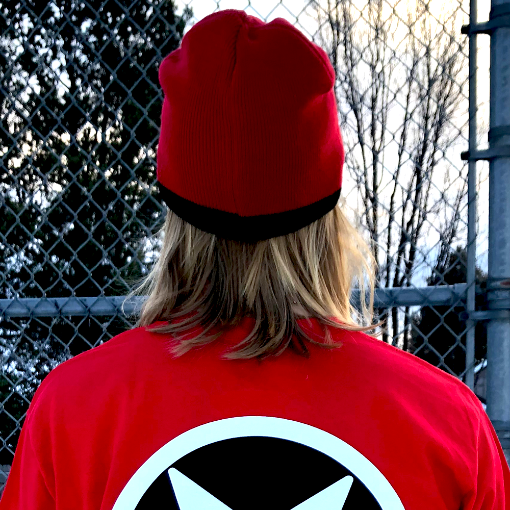 Godless Industries - The Red / Black Two Tone Knit Beanie