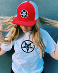 Godless Industries - The Red/White Snapback Hat